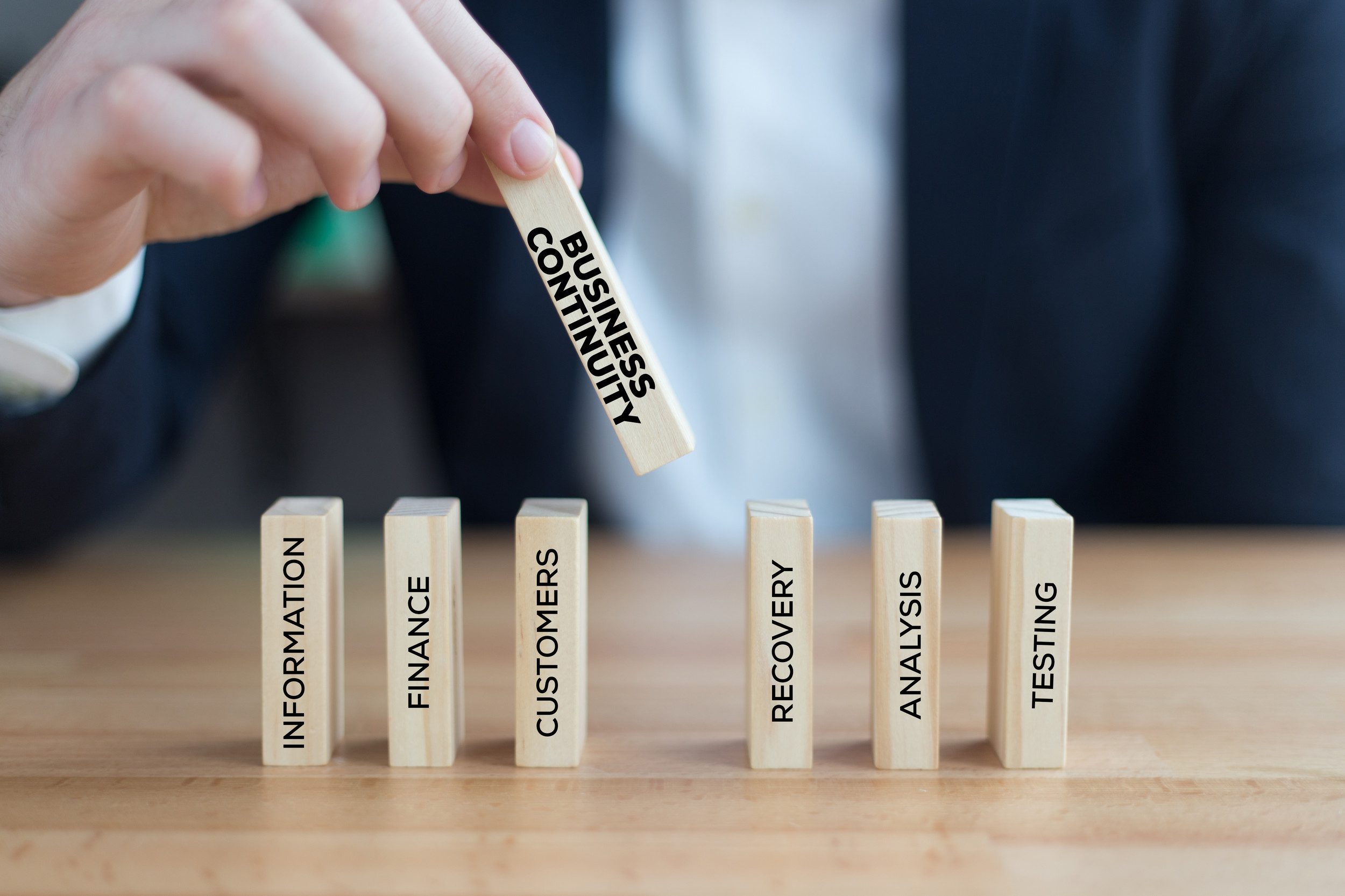 Wooden block that says Business Continuity